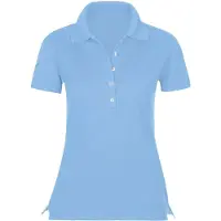 Trigema Damen Poloshirt mit Langer Knopfleiste Horizont 3XL