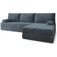 Masseno Ecksofa ANKO mit Schlaffunktion, Modulares Schlafsofa aus Schaumstoff, Klappbares Bodensofa - Grau, TILIA 85