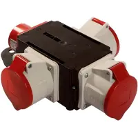 As Schwabe as - Schwabe MIXO Starkstromverteiler – CEE-Stecker 400V/32A/5-polig, ca. 22 kW - Stromadapter - 3 x CEE Steckdose 400 V 32 A, 5-polig - Stromstation