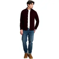 Superdry Hemd Classic Needle Corduroy Bordeaux