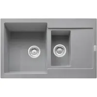 Franke MRG 651-78, 780x500mm, Siebkorb als Druckknopfventil, mit verdecktem Ueberlauf, reversibel, Steingrau