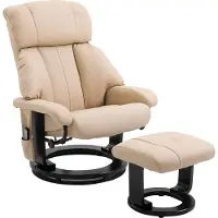 Kein Hersteller Relaxliege Massagesessel Fernsehsessel, ergonomisch, m. Hocker, 76x80x102cm (Cream White)