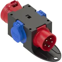 Schneider Elso Mobiler CEE-Stromverteiler, 16A, 5-polig, 400V, 2 Schutzkontaktsteckdosen, IP44, 1 Stk.