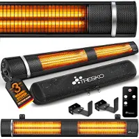 Tresko Infrarot Heizstrahler 3000W Schwarz mit Fernbedienung & Abdeckung