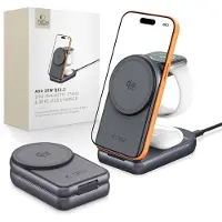 Tech-Protect A53 3in1 Magnetischer MagSafe Wireless Charger 25W Qi2.2 Dunkelgrau