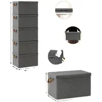 OEM Aufbewahrungsbox, faltbares Design, strapazierfähiges Stoffmaterial, Schwarz 5-Teilig