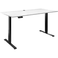 Lookway Verstellbarer Schreibtisch SPACE GAMING auf Metallbeinen, Schwarz / Weiß Matt