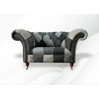 AEA Design Chesterfield Stoff Couch Sessel 1.5 Sitzer Polster Sofas Lounge Club