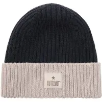 Huttelihut - Kid's Hat Wool Knit Color Block - Mütze Gr 55 cm - 8-10 Years schwarz/grau