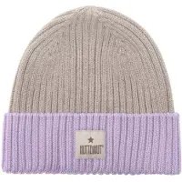 Huttelihut - Kid's Hat Wool Knit Color Block - Mütze Gr 55 cm - 8-10 Years grau/lila