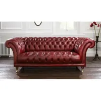 AEA XXL Rot Sofa 3 Sitzer Couch Chesterfield Polster Sitz Garnitur Leder