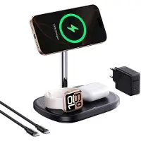 Baseus Autohalterung 3-in-1 Magnetische Qi2 15W kabellose Ladestation mit aktiver Kühlung, Büro