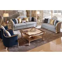 AEA Komplette Klassische Sitzgarnitur 2x Stilvolle Sessel 3-Sitzer Couch