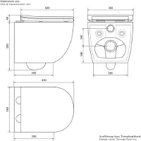 LuxeBath Spülrandloses Wand Hänge WC kurz 49cm, Schwarz matt, Toilette mit WC-Sitz abnehmbar aus Duroplast Softclose Absenkautomatik, aus Sanitärkeramik
