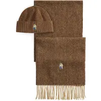Ralph Lauren Set Schal und Mütze 449P20309001 Braun