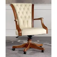 AEA Bürostuhl Holz Chefsessel Chesterfield italienische Möbel weiß Drehstuhl
