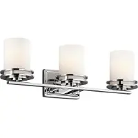 Kichler Wandleuchte Hendrik IP44 Chrom/Glas, 3-flammig