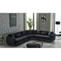 AEA Ecksofa L-Form Sofa Polstersofa Stoffsofa Schwarz Couch Moderne Eck