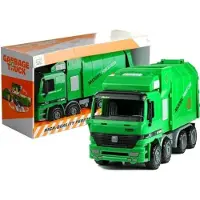 Lean Toys Grüner Müllwagen mit großer Öffnung und Clip-On-Behälter