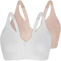 Sassa Bügelloser BH "2er Pack Minimizer Soft-BH minimizer", Damen, Gr. 95, Cup B, bunt (weiß, nude), BHs Bügelloser BH