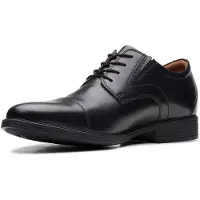 Clarks Herren Whiddon Cap Oxford, Schwarz Leder, 44.5 EU Weit