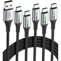 Iniu USB C Kabel, 5 Stück 2+2+1+1+0.5m USB A auf USB C Schnellladekabel