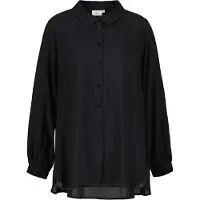 ONLY Carmakoma Longbluse "CARFREYJA L/S LONG SHIRT WVN", Damen, Gr. 48, schwarz, Web, Obermaterial: 50% Polyester, 50% Viskose, unifarben, Po-bedeckend, Blusen Longbluse, Viskosemischung
