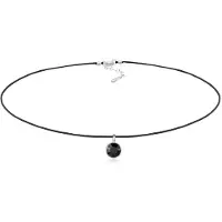 Elli Choker "Halskette Basic Choker 925 Silber, mit Kristallen von Swarovski" Gr. 36, schwarz, Halsketten, Damen, Silber 925 (Sterlingsilber), Choker
