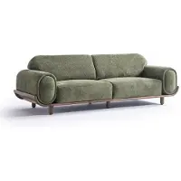 AEA Grünes Designersofa Polstercouch Wohnzimmer 3-Sitzer