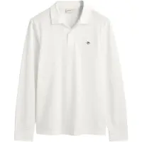 Gant Herren REG Shield LS Pique Rugger Polohemd, White, Standard