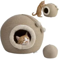 Peluvio Flurby Sisal Kratzbaum Fuer Katzen Mit Haus 45x45x37 cm