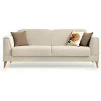 AEA Eleganter Wohnzimmer Dreisitzer Designer Polstercouch Holzgestell