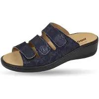 WEEGER Orthopädische-Pantolette mit auswechselbarem Fußbett blau metallic Gr. 36