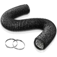 StarTech.com Abluftschlauch - PVC Lüftungsschlauch - DN75 - 3 m - 2 Edelstahl-Schlauchschellen - Schwarz