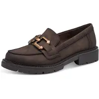 Jana Damen Loafer ohne Absatz Elegant Vegan, Mocca Suede, 38