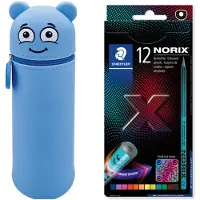Colop MARKY Federmäppchen im Emoji-Design in Blau, weiches und strapazierfähiges