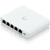 Ubiquiti UniFi Flex Mini 2,5G Verwalteter Ethernet-Switch (100/1000/2500) mit Power over Ethernet (PoE) für den Desktop, Weiß