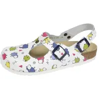 WEEGER Wörishofer -Clog m. Fersenriemen weissSchafe Gr. 41