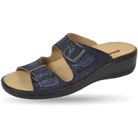 WEEGER Orthopädische-Pantolette mit auswechselbarem Fußbett blau metallic Gr. 37