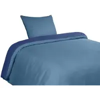 Benza Ibenzoa Bettwäsche-Set aus gebürsteter Mikrofaser 135x200 cm mit 1 Kissenbezug 80x80 cm – marine/hellblau, Polyestergewebe, Reißverschluss