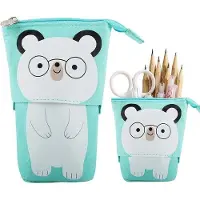 Benza Ibenzoa Teleskop-Federmäppchen mit Katzenmotiv – robustes Polyester-Etui, verstellbar, mit Schulterriemen, 25×15×8 cm, Organizer für Schule