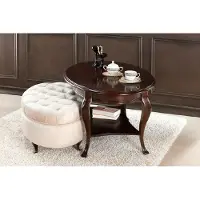 Xl Moebel Gmbh Rundhocker Hocker Leder Ottomane mit Tisch Serviertisch 2tlg Set Garnitur Verona