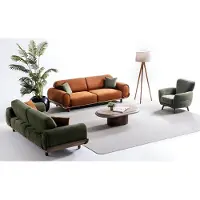 AEA Elegante Wohnzimmer Couchgarnitur Designer 3-Sitzer Sofas Sessel