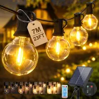 Dripio Solar-Lichtkette 7 m, 10+1 G40-Lampen, dimmbar, 8 Modi