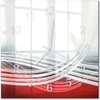 Drukarnia Piga Tulup Glasuhr Wanduhr Küchenuhr Echt-Glas 30x30 cm Modern Dekorativ Geräuschlos Weiße Zeiger - Abstraktion