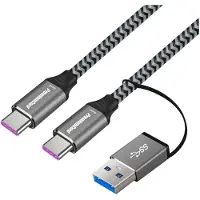 PremiumCord USB-C 3.2 Gen 2x2 Verbindungskabel, Datenkabel SuperSpeed bis zu 20Gbit/s, Ladenkabel bis zu 5A, Leistung 100W, PD 3.0 / QC 4.0, USB Typ-C