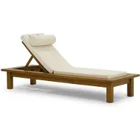 AEA Moderner Dunkelbrauner Liegestuhl Holzgestell Chaiselongue