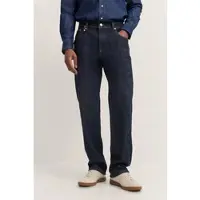 Bugatti 5-Pocket-Jeans "Loose Fit", Herren, Gr. 34, Länge 30, blau (390, marine), 96% Baumwolle, 3% Polyester, 1% Elasthan, Jeans 5-Pocket-Jeans, aus Luxury Raw Denim mit Stretch