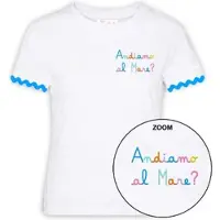 MC2 SAINT BARTH Emilie JR Teen Cotton Tshirt andiamo al mare 01n wave emb (04025L) 12 yrs