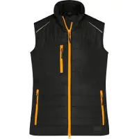 James & nicholson Softshellweste Materialmix Damen JN1821 Gr. 4XL black/neon-orange